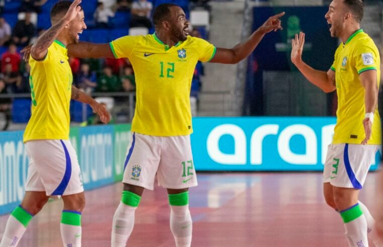 Futsal: Brasil fecha 1ª fase da Copa do Mundo com aproveitamento 100%